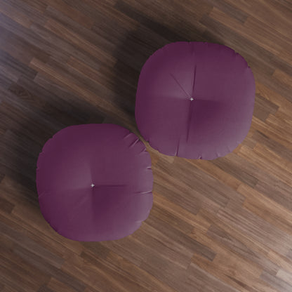 Round Tufted Floor Pillow - Plum Wine