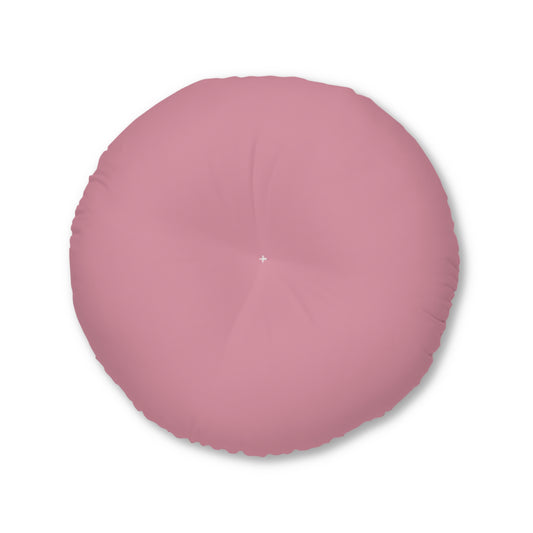 Round Tufted Floor Pillow - Vintage Puce Pink