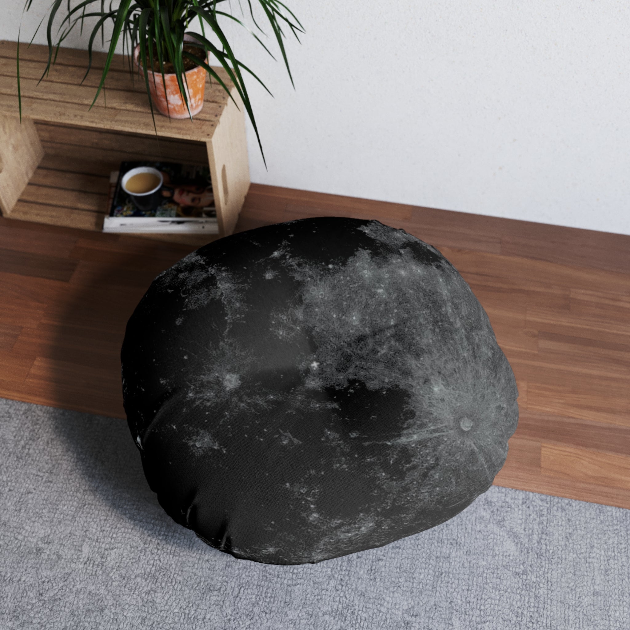 Nocturnal Silence Collection - Round Tufted Floor Pillow,