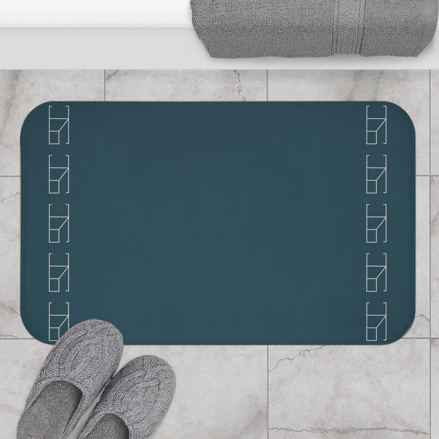 Memory Foam Bath Mat - Steel Blue