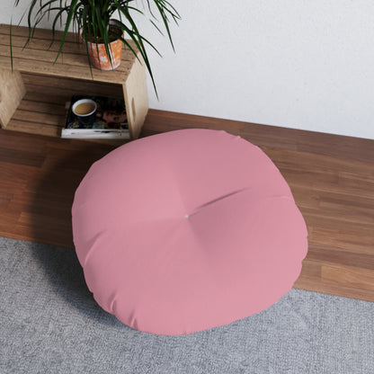 Round Tufted Floor Pillow - Vintage Puce Pink