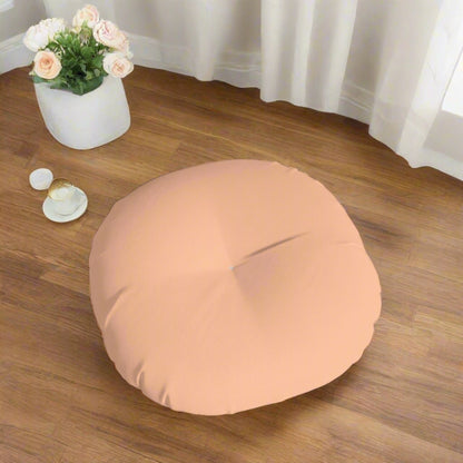 Round Tufted Floor Pillow - Peach