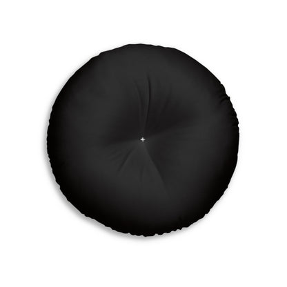 Round Tufted Floor Pillow - Velvet Noir