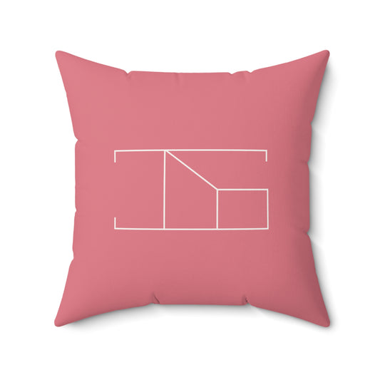 Faux Suede Throw Pillow - Light Coral