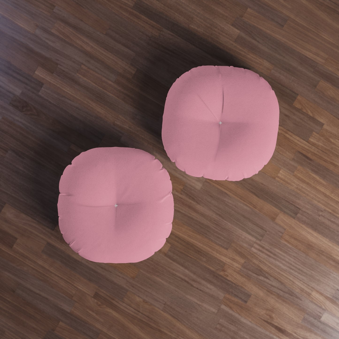 Round Tufted Floor Pillow - Vintage Puce Pink