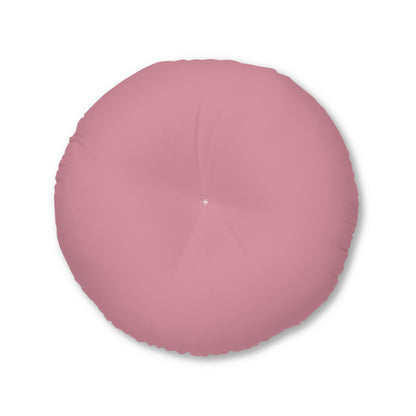 Round Tufted Floor Pillow - Vintage Puce Pink