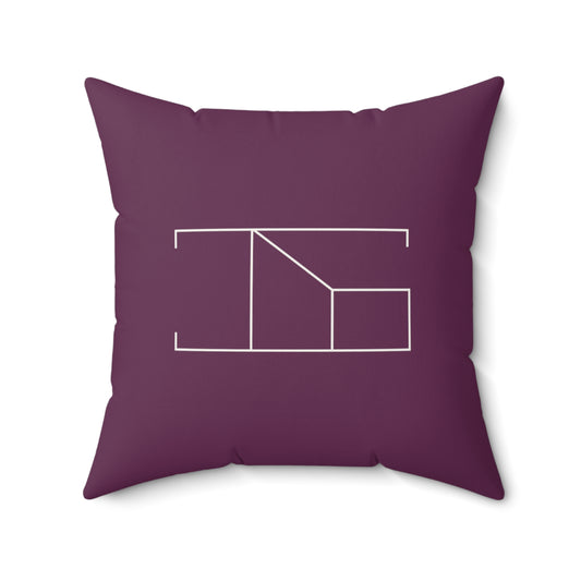 Faux Suede Throw Pillow - Plum Wine