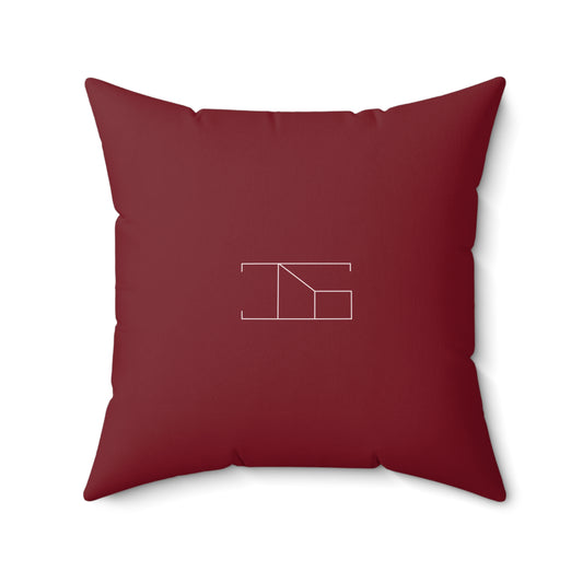 Faux Suede Throw Pillow - Burgundy