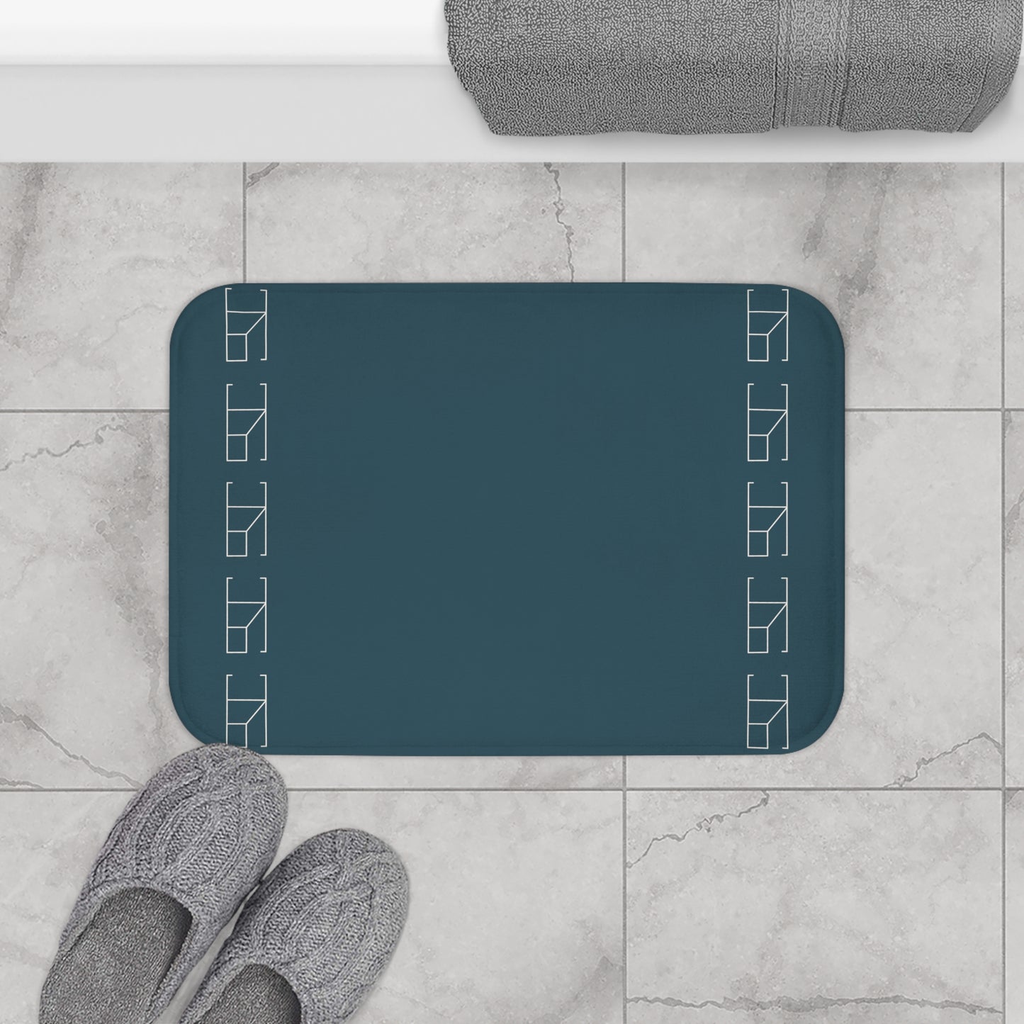 Memory Foam Bath Mat - Steel Blue