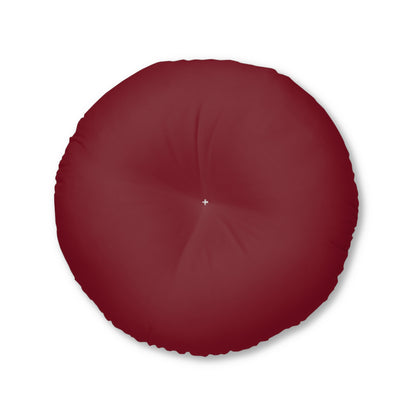 Round Tufted Floor Pillow - Burgundy