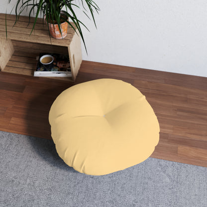 Round Tufted Floor Pillow - Yellow Sunrise