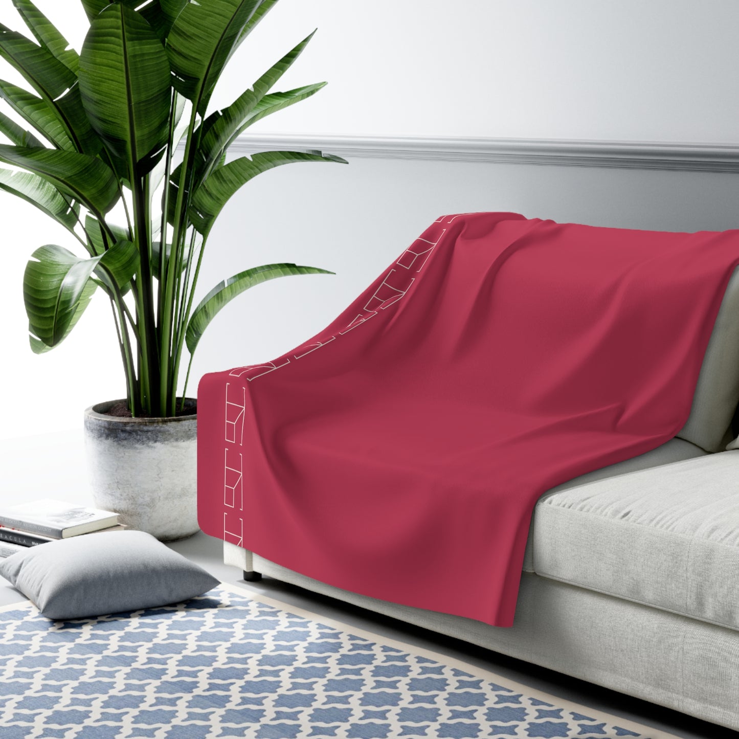 Sherpa Fleece Blanket - Cerise