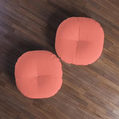 Round Tufted Floor Pillow - Salmon