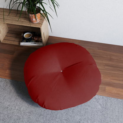 Round Tufted Floor Pillow - Barn Red 28