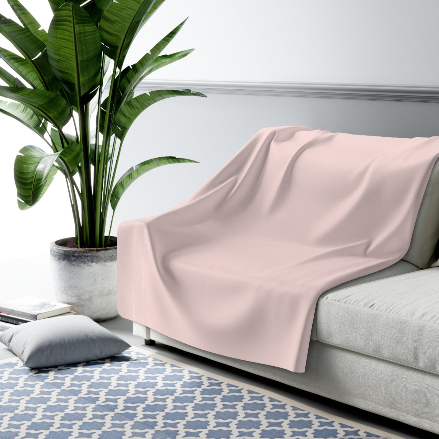 Sherpa Fleece Blanket - Misty Rose