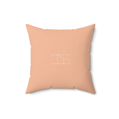 Faux Suede Throw Pillow - Peach