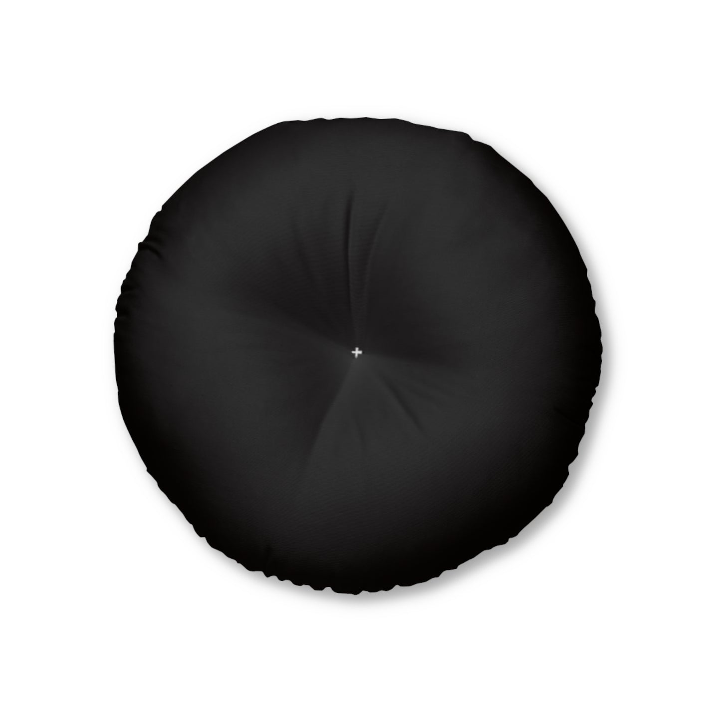 Round Tufted Floor Pillow - Obsidian Noir