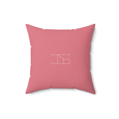 Faux Suede Throw Pillow - Light Coral