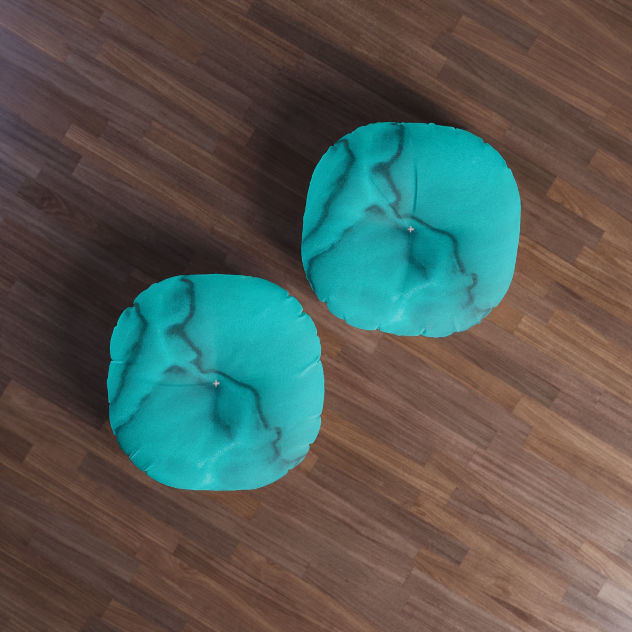 Azure Alchemy Collection - Round Tufted Floor Pillow