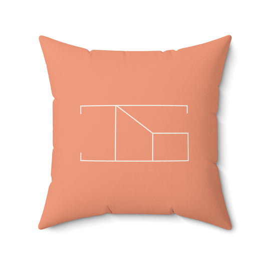 Faux Suede Throw Pillow - Tangerine
