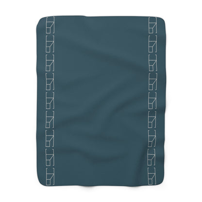 Sherpa Fleece Blanket - Steel Blue