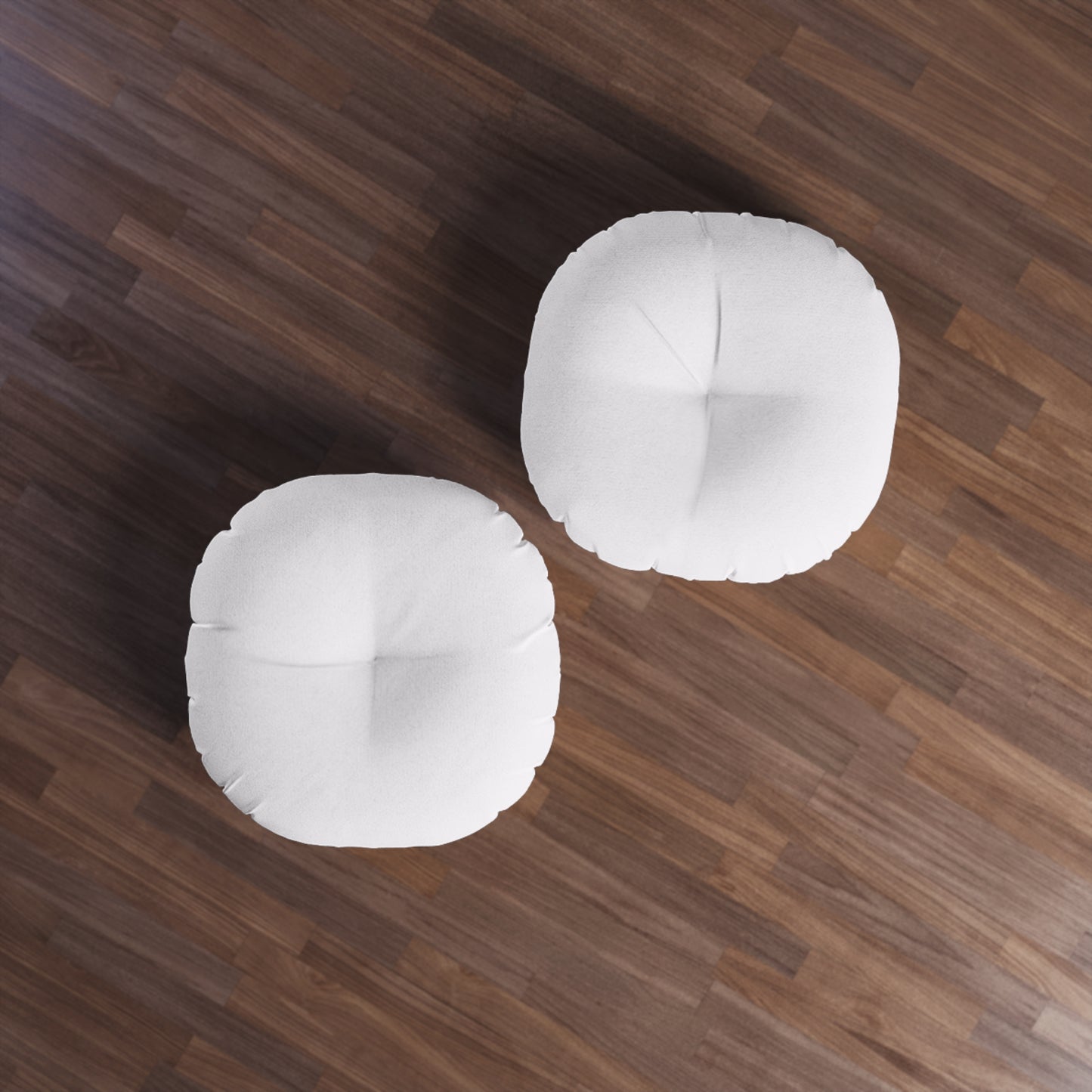 Round Tufted Floor Pillow - Moonstone White