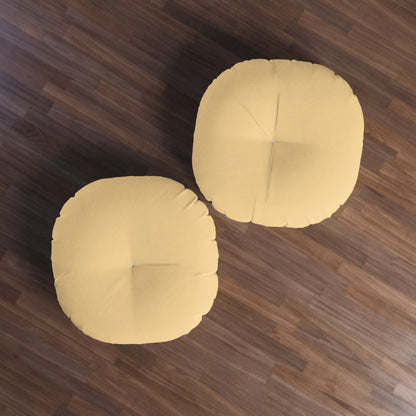 Round Tufted Floor Pillow - Yellow Sunrise