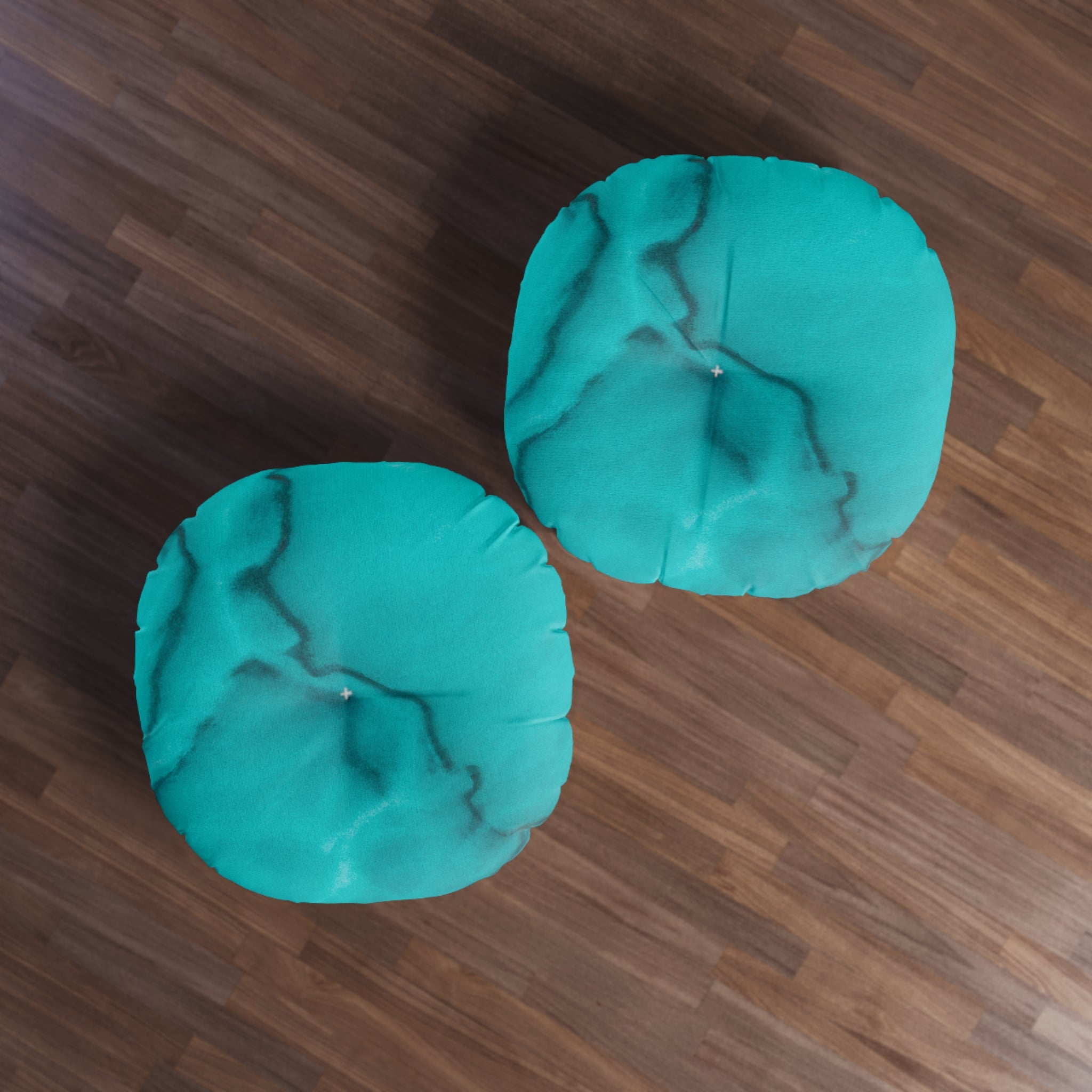 Azure Alchemy Collection - Round Tufted Floor Pillow