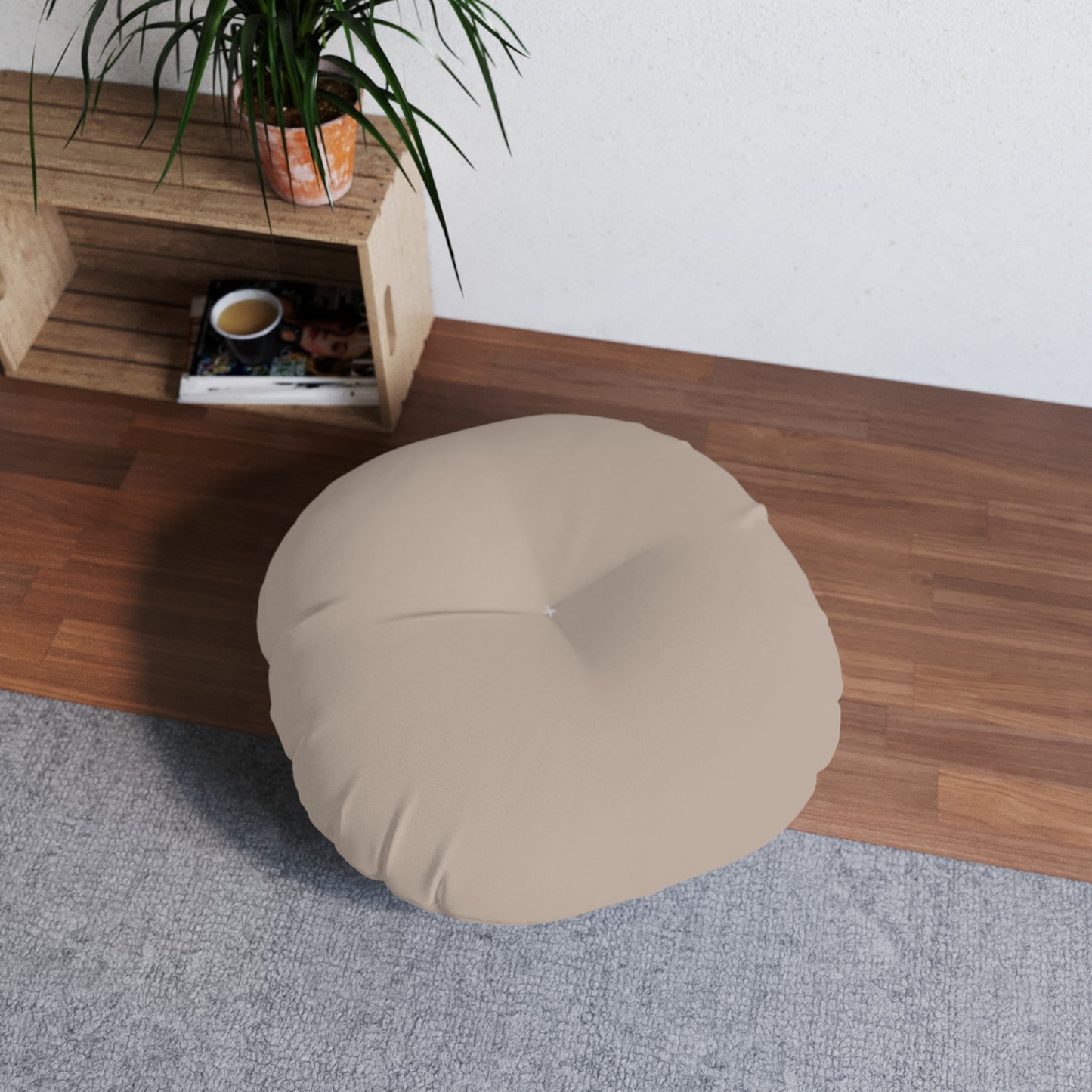 Round Tufted Floor Pillow - Desert Khaki