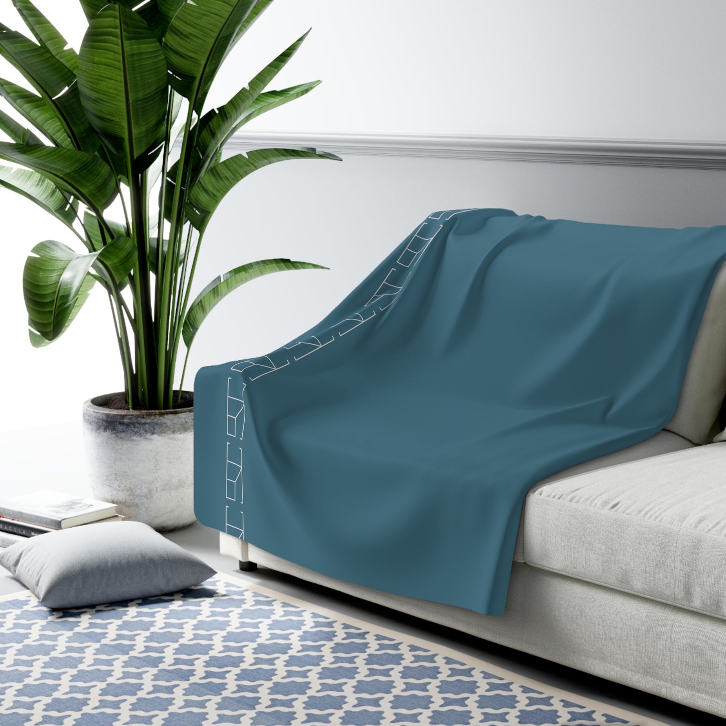 Sherpa Fleece Blanket - Light Steel Blue