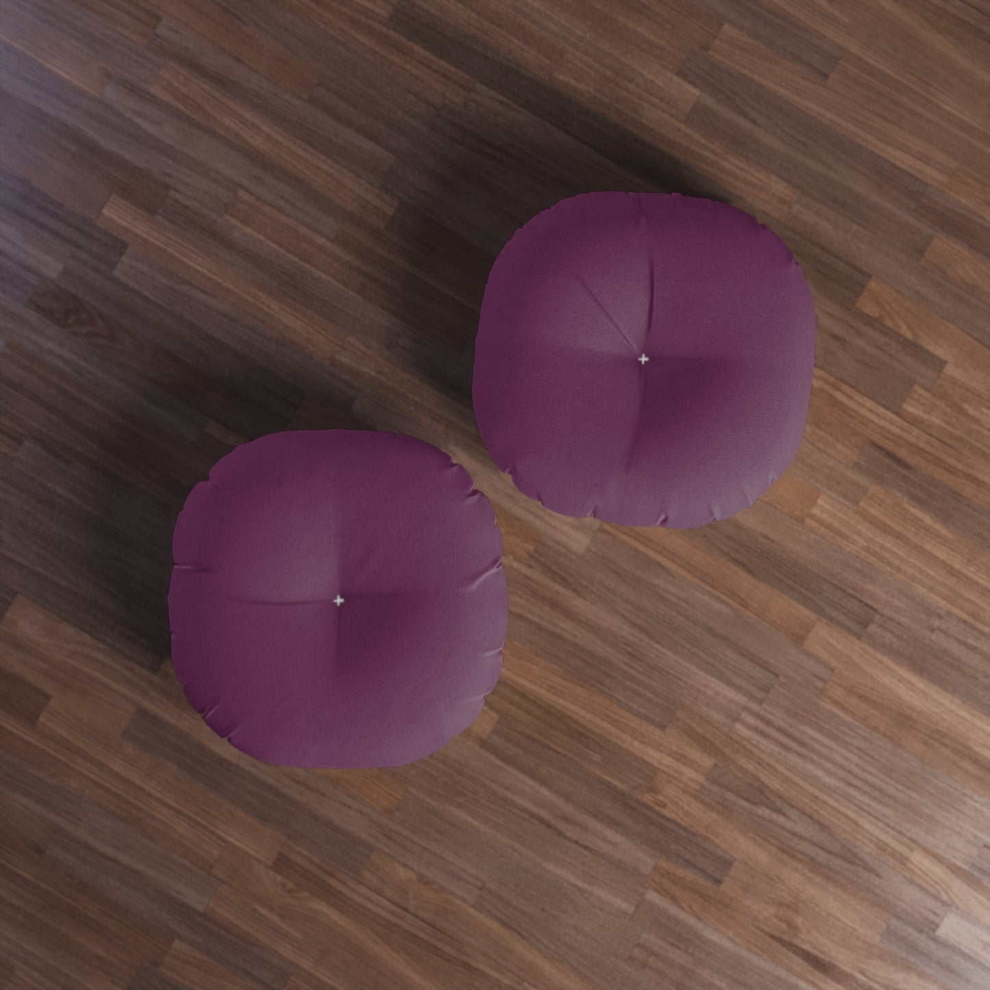 Round Tufted Floor Pillow - Plum Wine