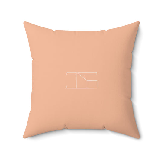 Faux Suede Throw Pillow - Peach