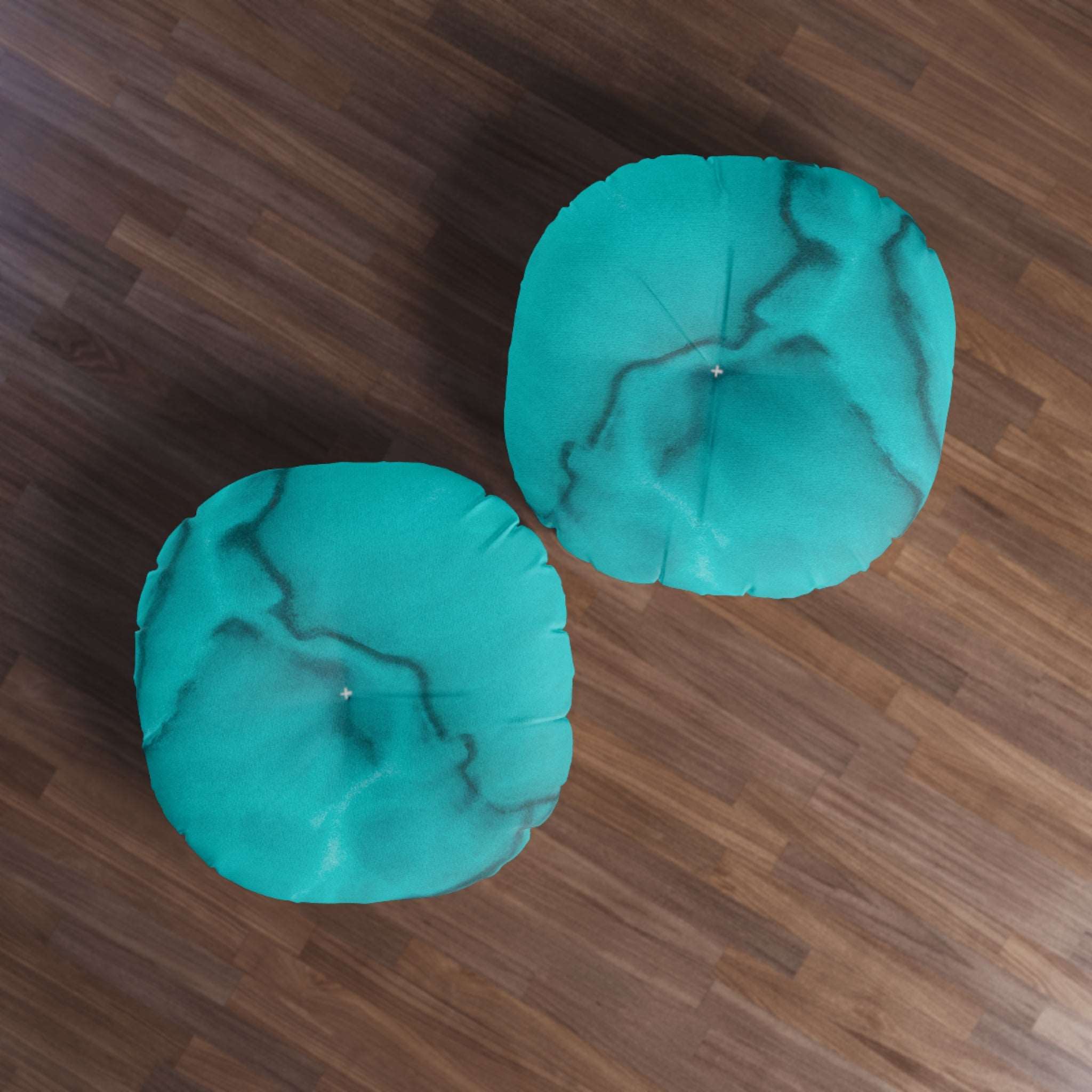 Azure Alchemy Collection - Round Tufted Floor Pillow