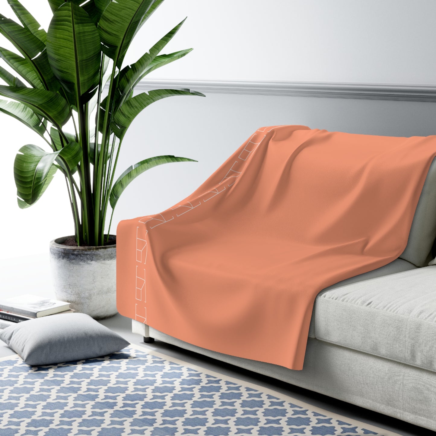 Sherpa Fleece Blanket - Tangerine