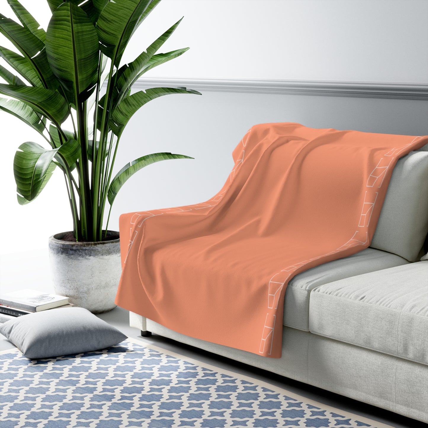 Sherpa Fleece Blanket - Tangerine