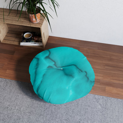 Azure Alchemy Collection - Round Tufted Floor Pillow