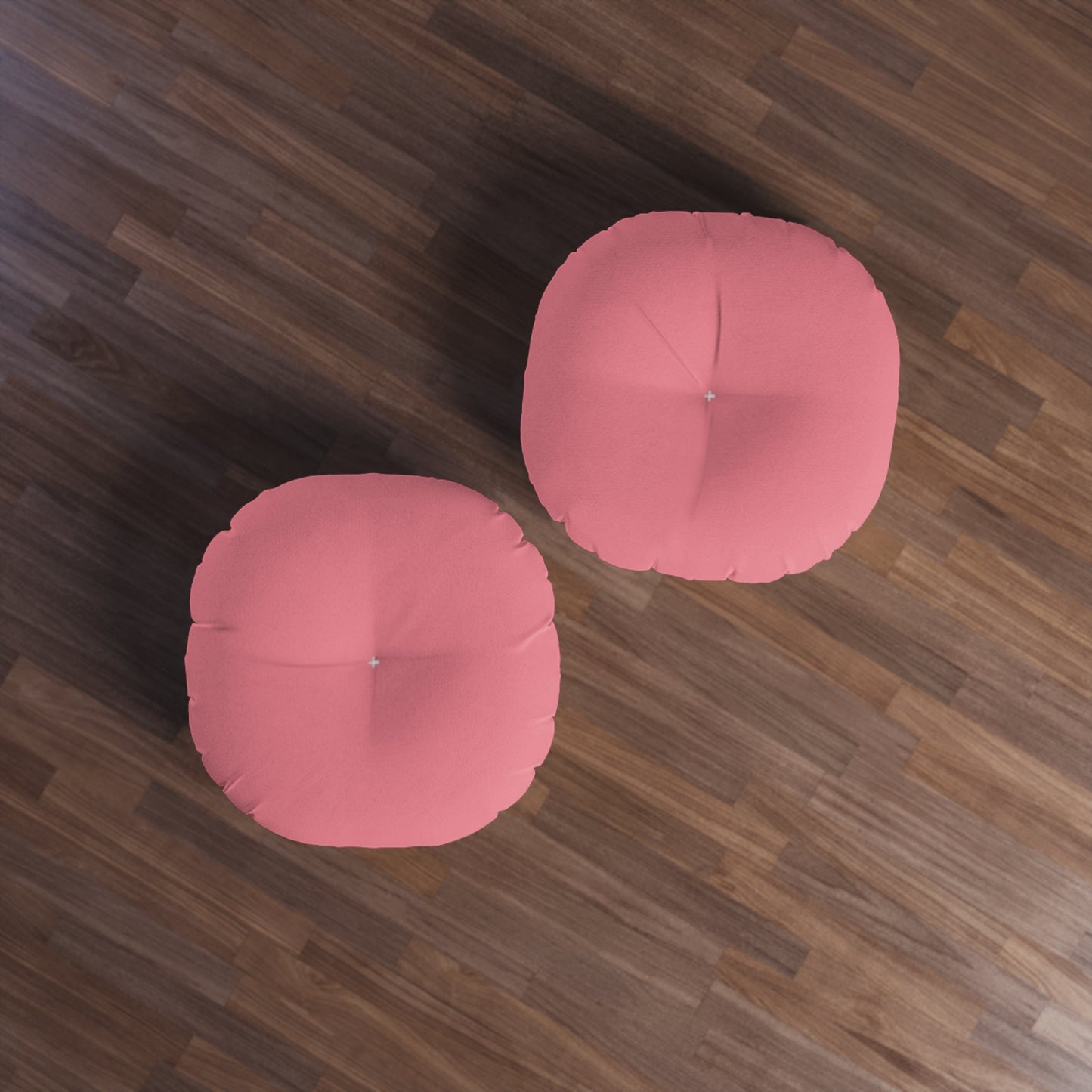 Round Tufted Floor Pillow - Light Coral