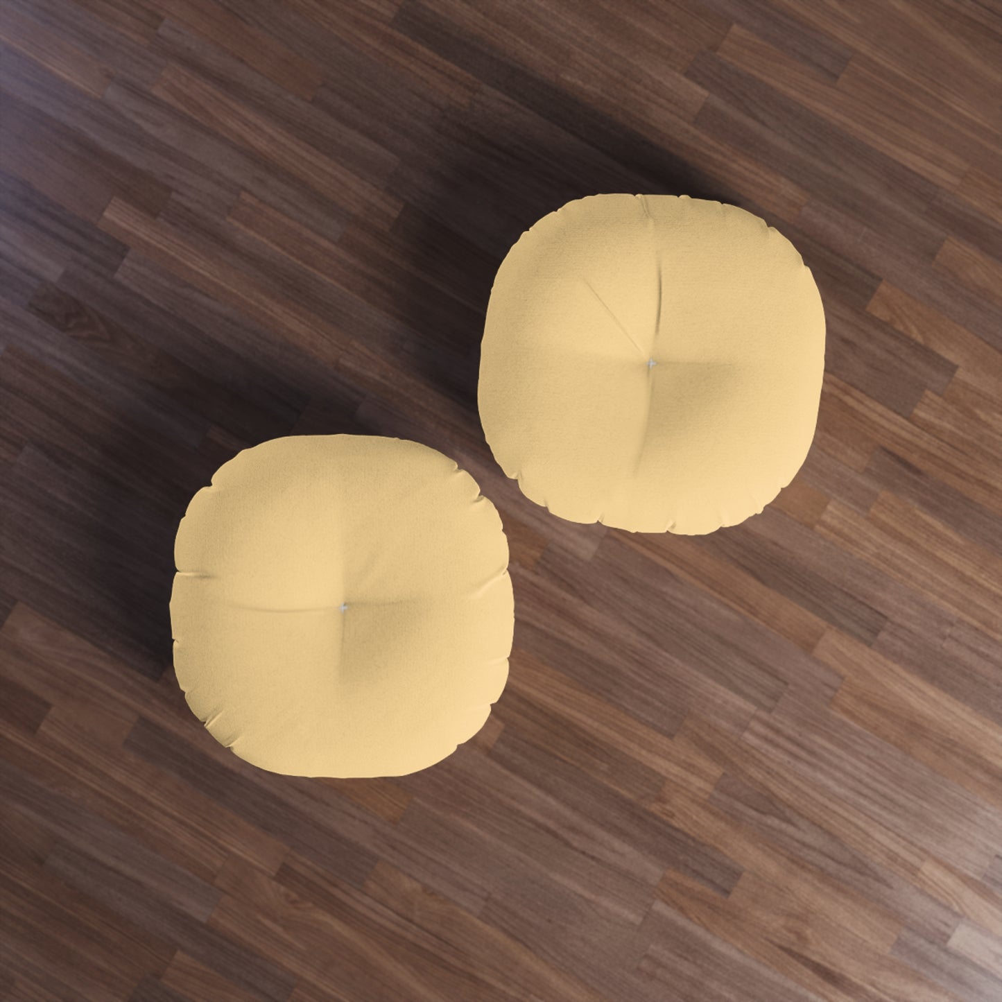 Round Tufted Floor Pillow - Yellow Sunrise