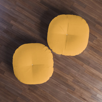 Round Tufted Floor Pillow - Hunyadi Orange