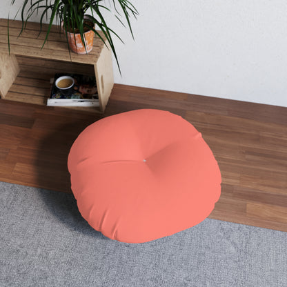 Round Tufted Floor Pillow - Salmon