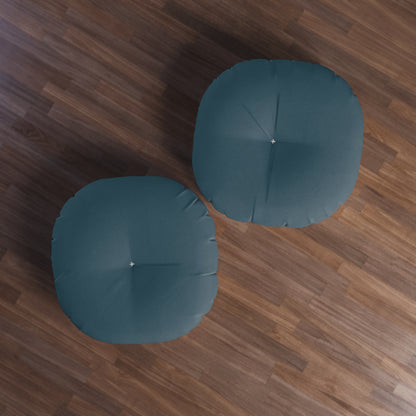 Round Tufted Floor Pillow - Steel Blue