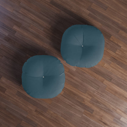 Round Tufted Floor Pillow - Steel Blue