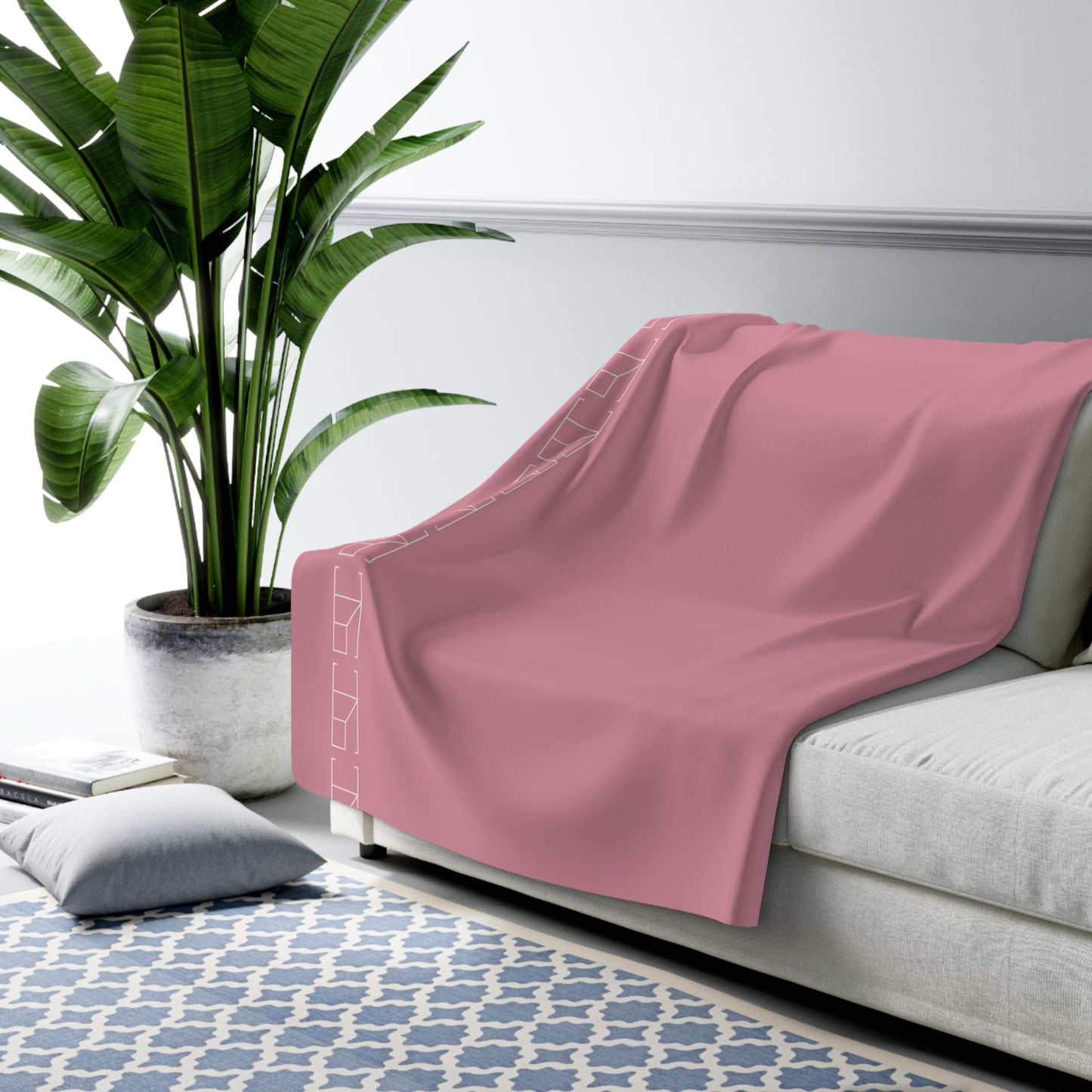 Sherpa Fleece Blanket - Vintage Puce Pink