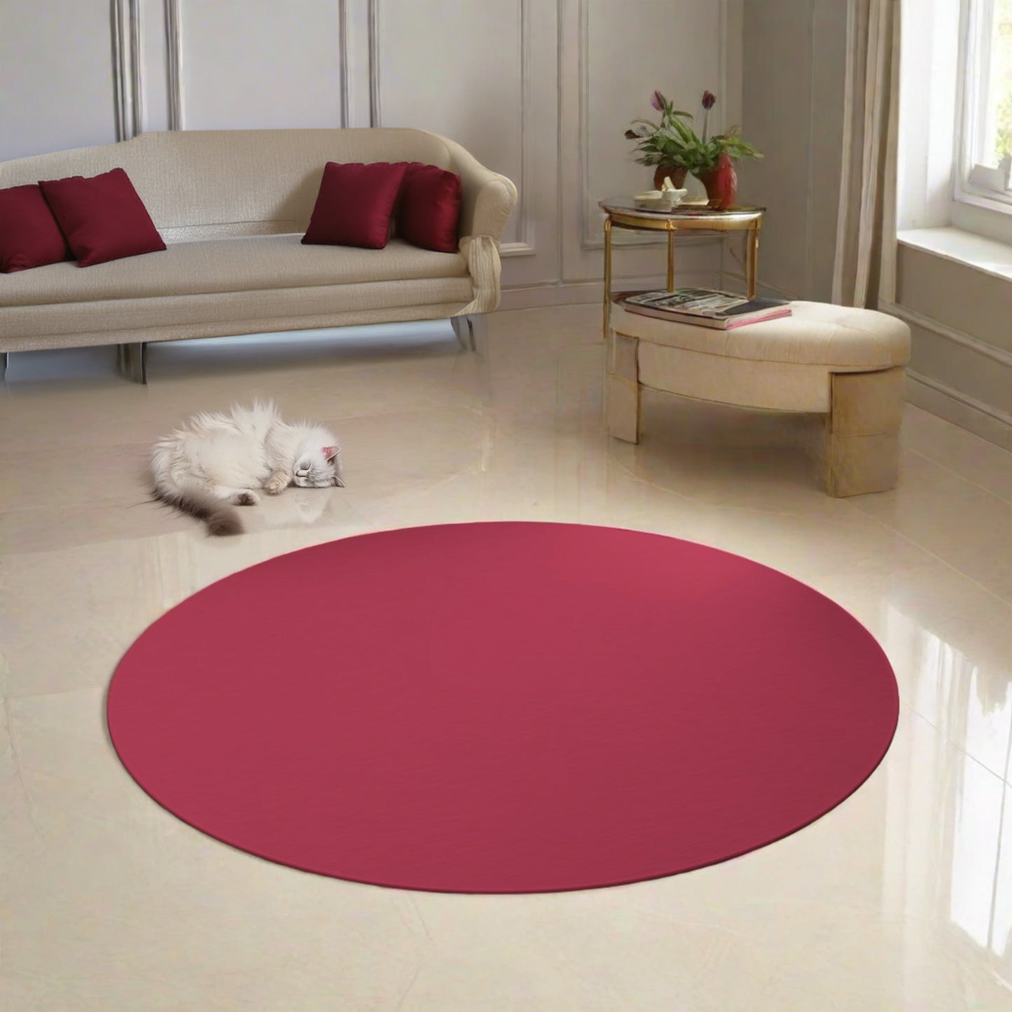 Round Rug - Cerise