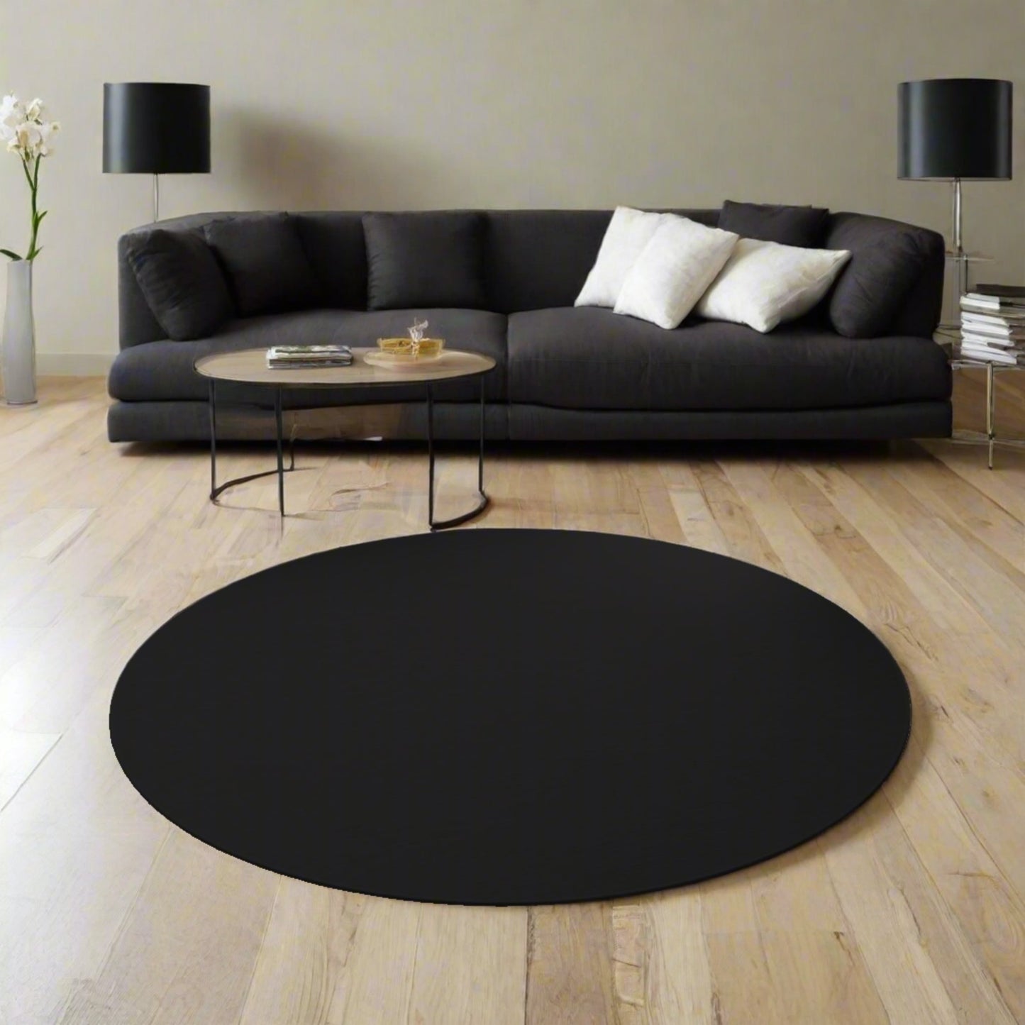 Round Rug - Obsidian Noir